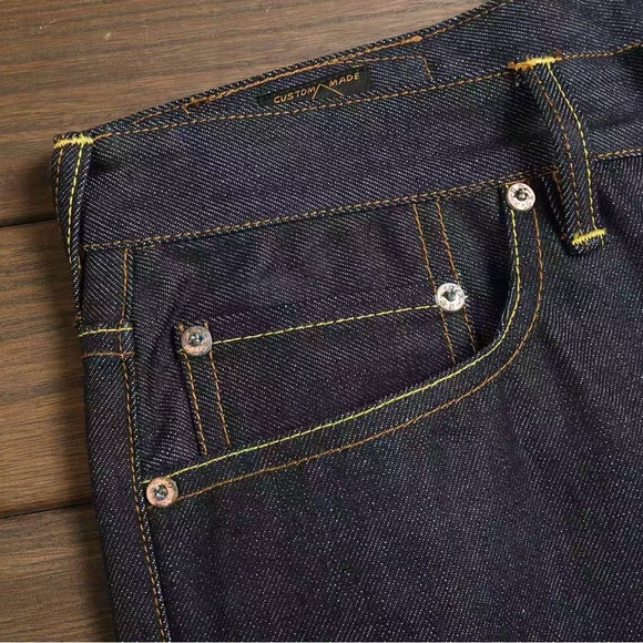 Evisu Black Jeans with Red and Gold Dragon Design - Picture 9 of 9